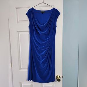 Royal Blue Lauren Ralph Lauren Ruched Cocktail Dress 12